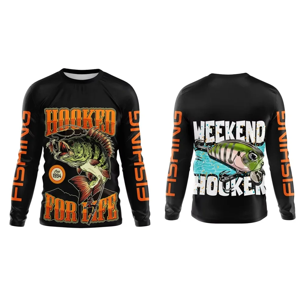 Summer Outdoor Clothing - Mens Fishing Shirt Long Sleeve T-Shirt