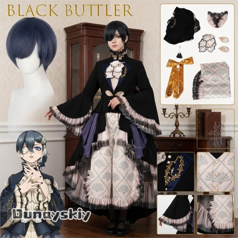 Romper Playsuit Women - Oyster Ciel Cosplay Anime Black Butter