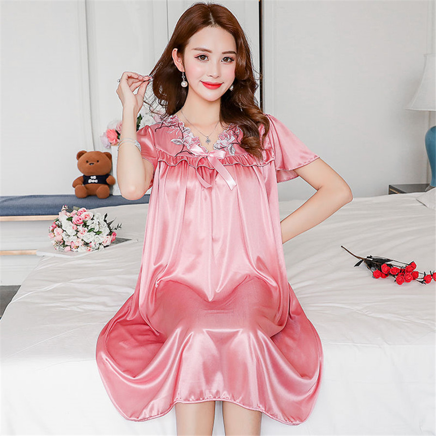 Summer Nights Clothing - NEW Summer Ice Silk Nightgown Female