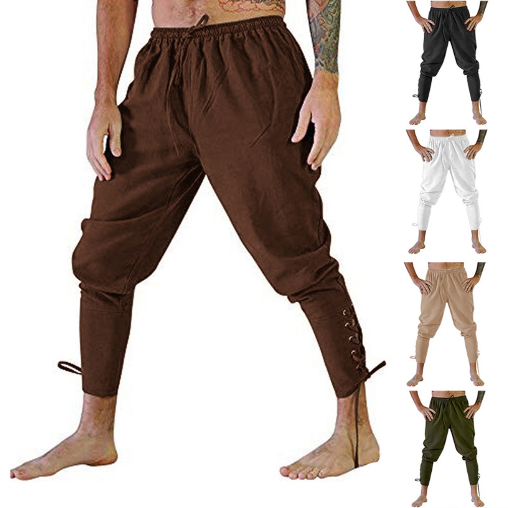 Linen Shorts Men - Pirate Pant Viking Costume for Men