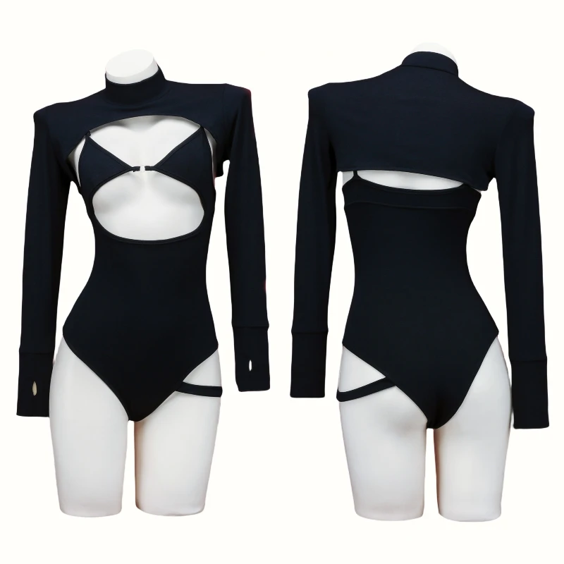 Anime Gothic  Hollow Out Sleev - Romper Playsuit Women 评论和价格