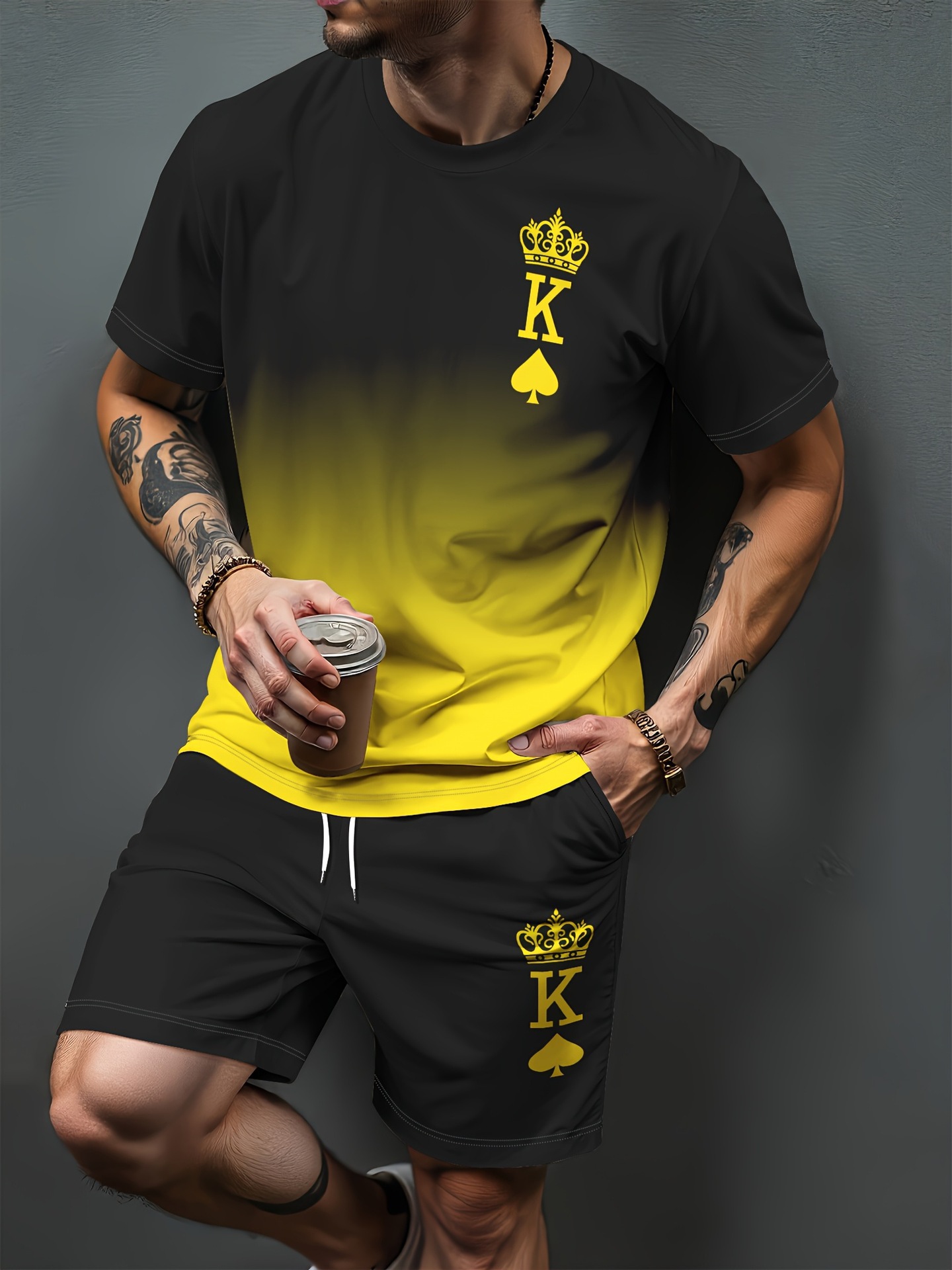 Gradient Letter Pattern 3D Pri - Summer Clothing Styles 评论和价格