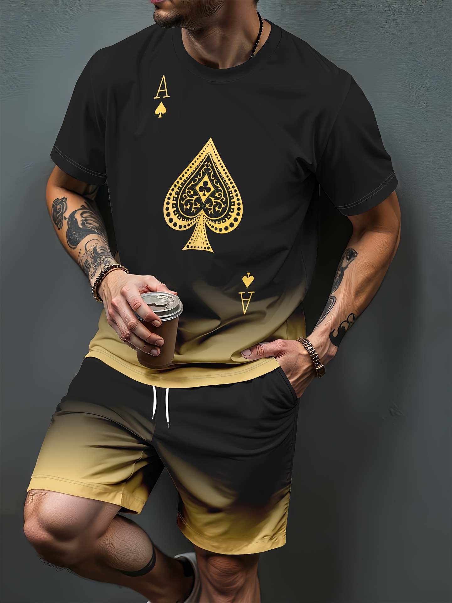 Gradient Letter Pattern 3D Pri - Summer Clothing Styles 评论和价格
