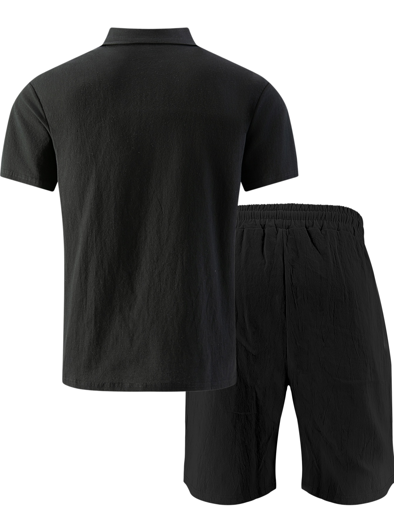 Men's Textured Linen Polo Shor - Linen Shorts Men 评论和价格