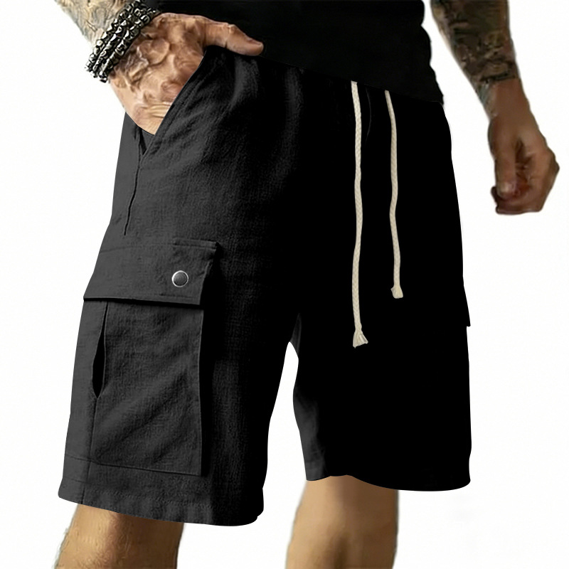 European and American Multi-Po - Linen Shorts Men 评论和价格