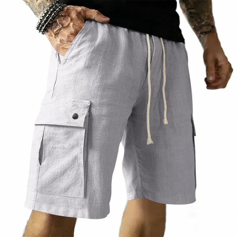 European and American Multi-Po - Linen Shorts Men 评论和价格