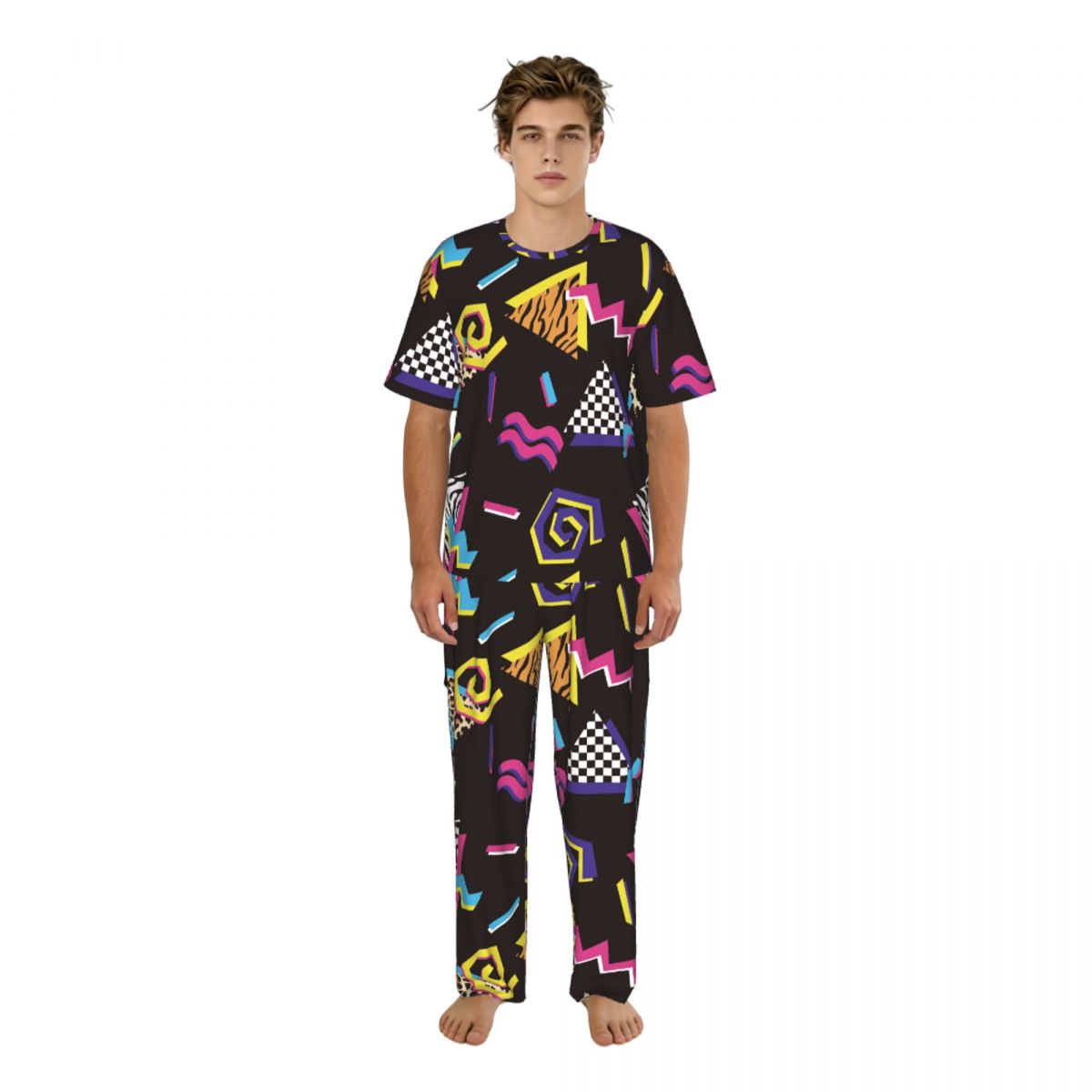 Men Pajamas Suit Short Sleeved - Summer Clothing Styles 评论和价格