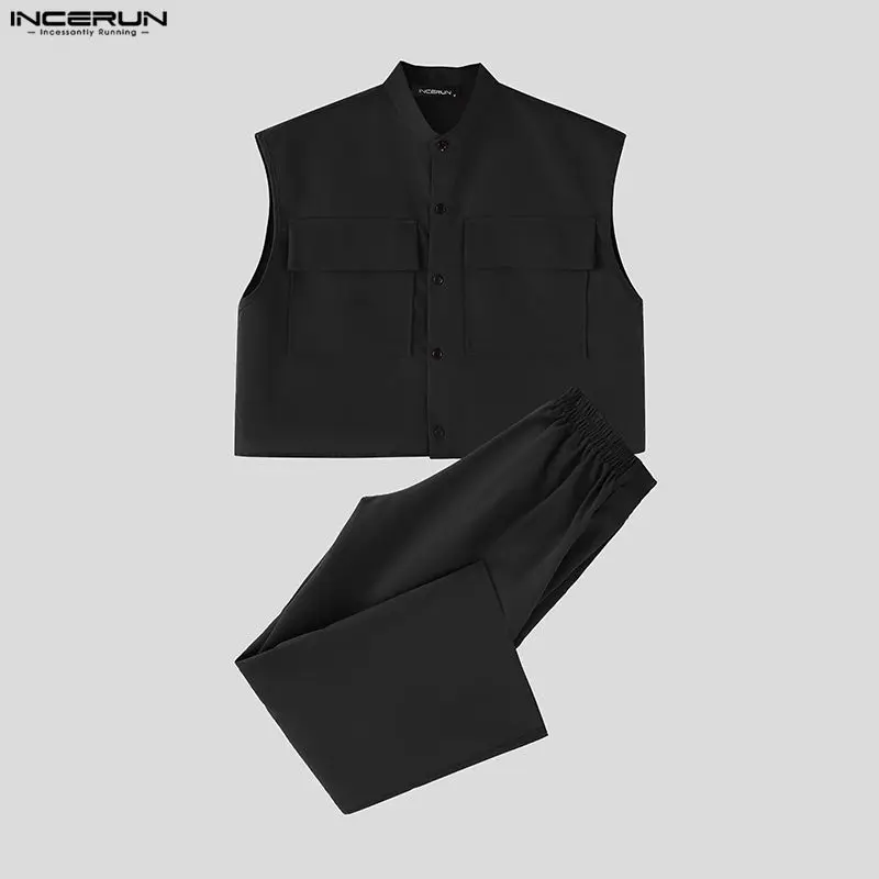 INCERUN Men Sets Solid Sleevel - Summer Clothing Haul 评论和价格