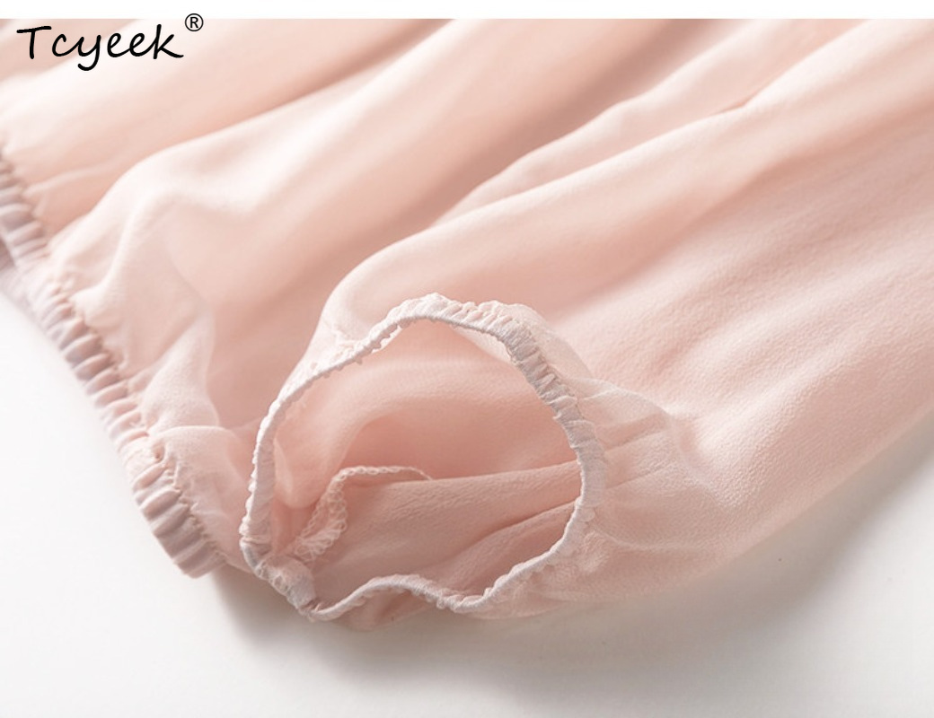 Tcyeek 100% Real Mulberry Silk - Summer Clothing Tops 评论和价格