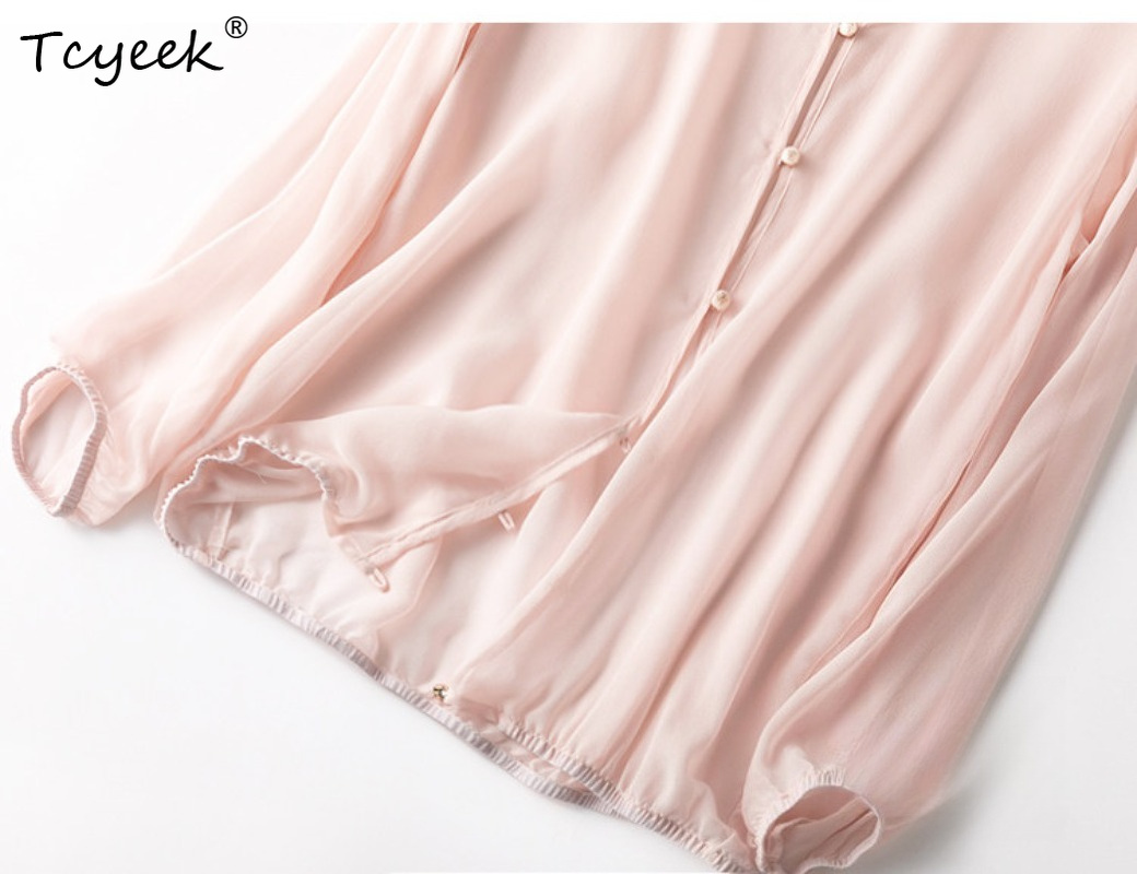 Tcyeek 100% Real Mulberry Silk - Summer Clothing Tops 评论和价格