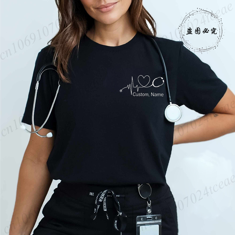 Custom Name Nurse Shirt Stetho - Summer Clothing Names 评论和价格