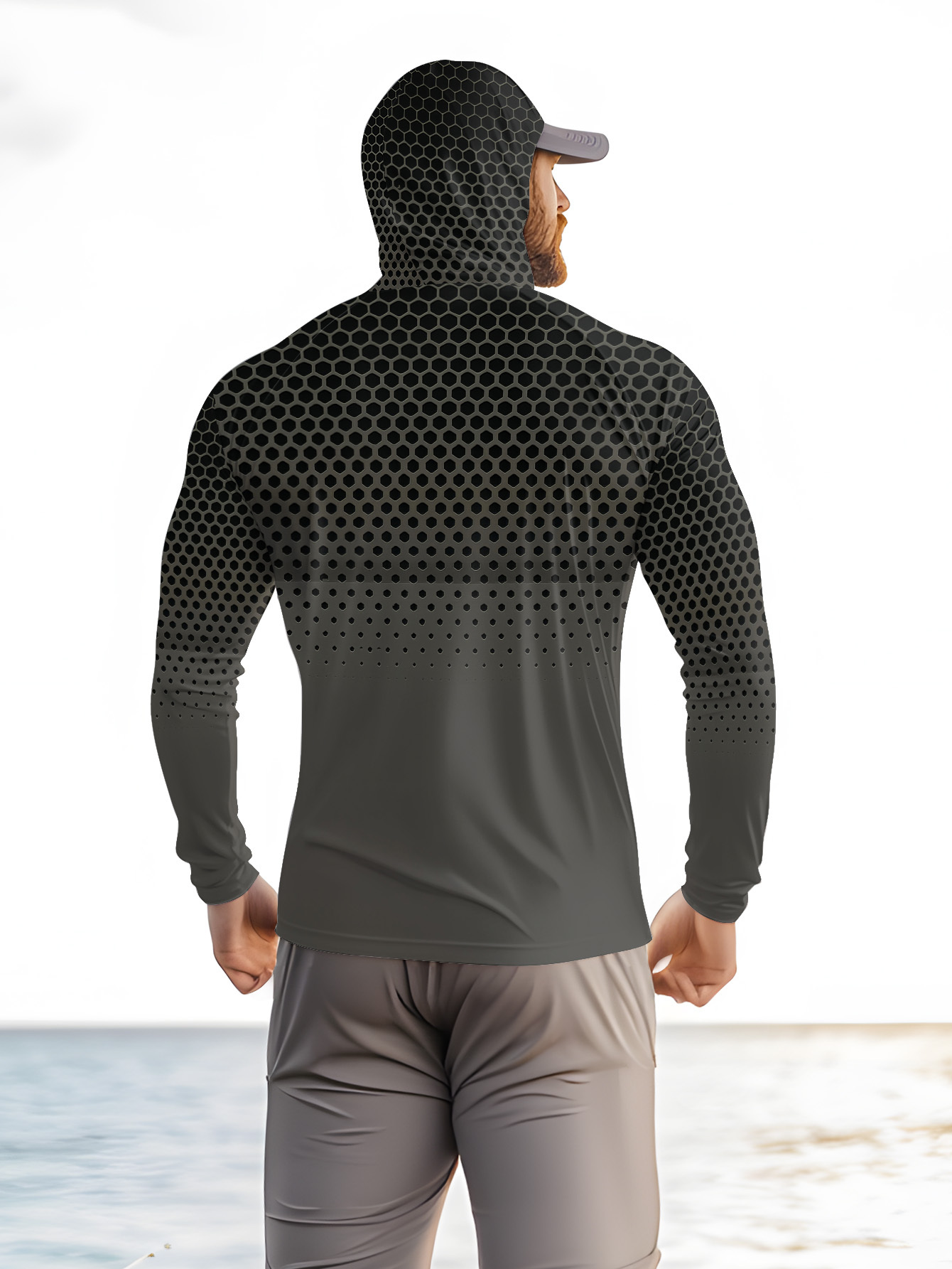 Men Hood Fishing Shirt long sl - Summer Clothing Long Sleeve 评论和价格