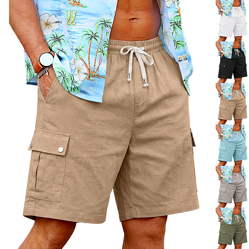 Summer Loose Skin-Friendly Out - Linen Shorts Men 评论和价格