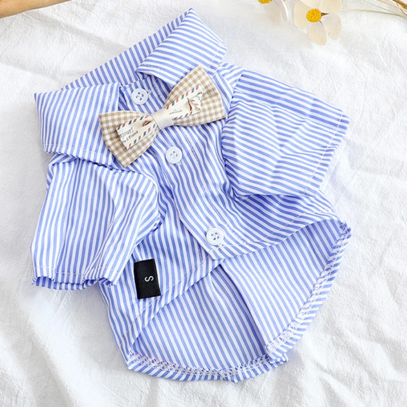 Pet Dog Clothes Bowknot Stripe - Summer Clothing Wholesale 评论和价格