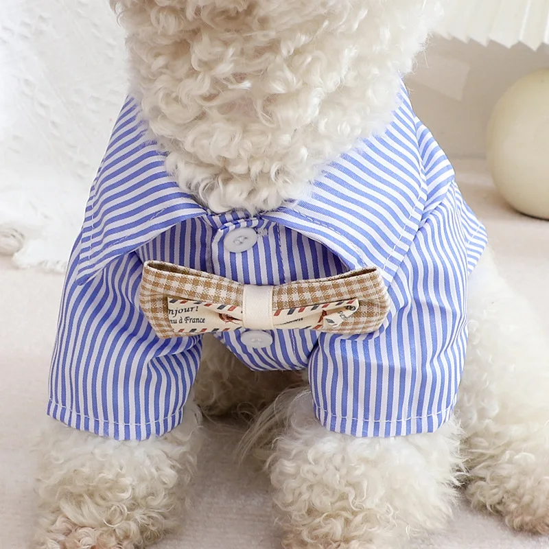 Pet Dog Clothes Bowknot Stripe - Summer Clothing Wholesale 评论和价格