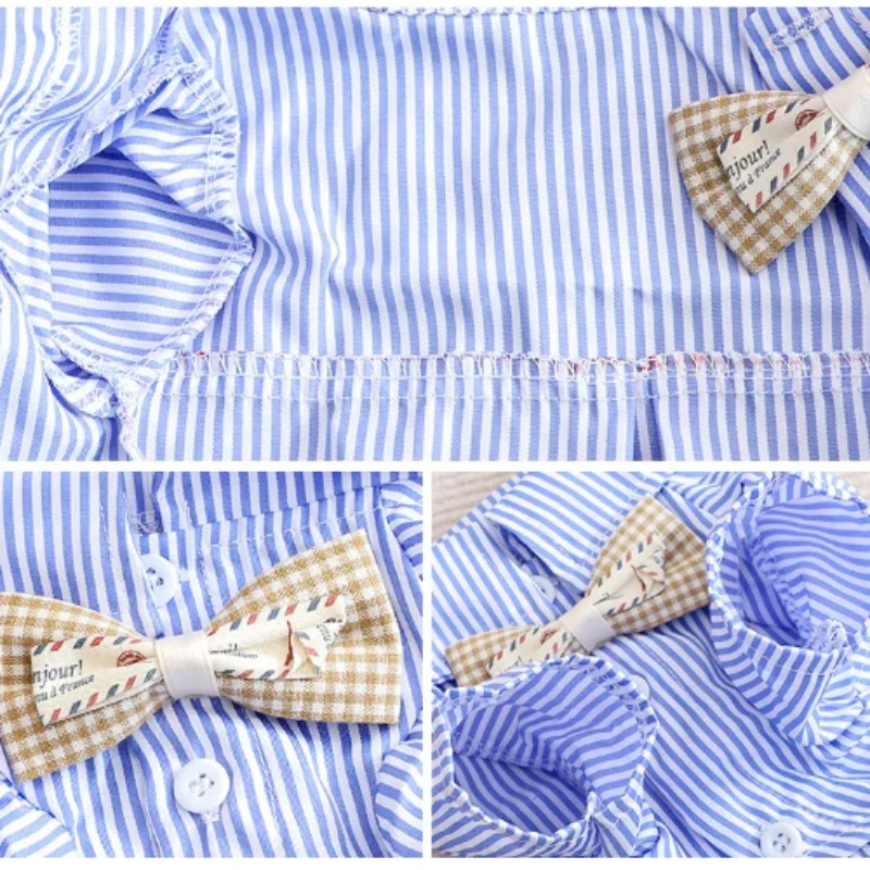 Pet Dog Clothes Bowknot Stripe - Summer Clothing Wholesale 评论和价格