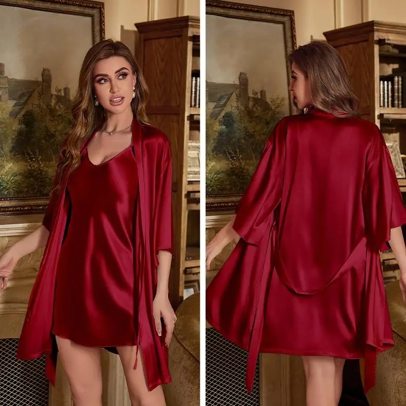 2PC Robe Suit Women Rayon Bath - Summer Nights Clothing 评论和价格