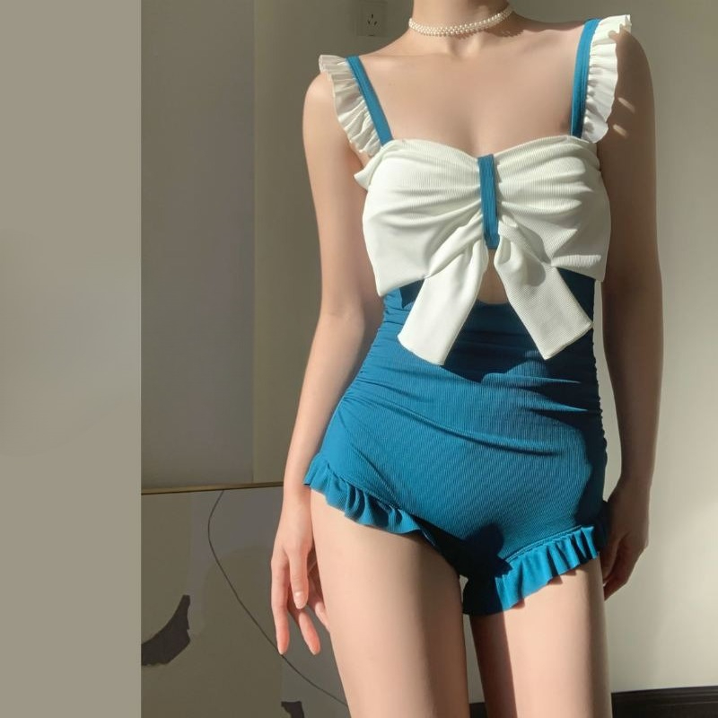 Cute Bowknot Detail Swimwear L - Swimsuit One Piece 评论和价格