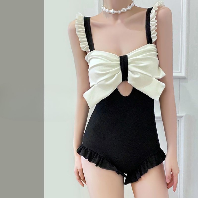 Cute Bowknot Detail Swimwear L - Swimsuit One Piece 评论和价格