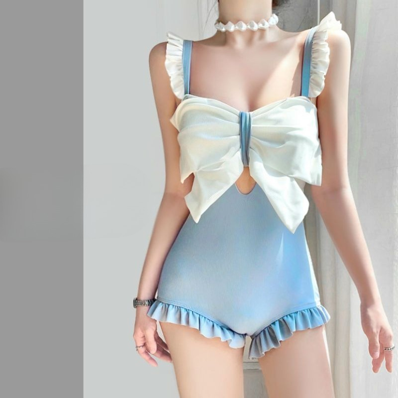Cute Bowknot Detail Swimwear L - Swimsuit One Piece 评论和价格