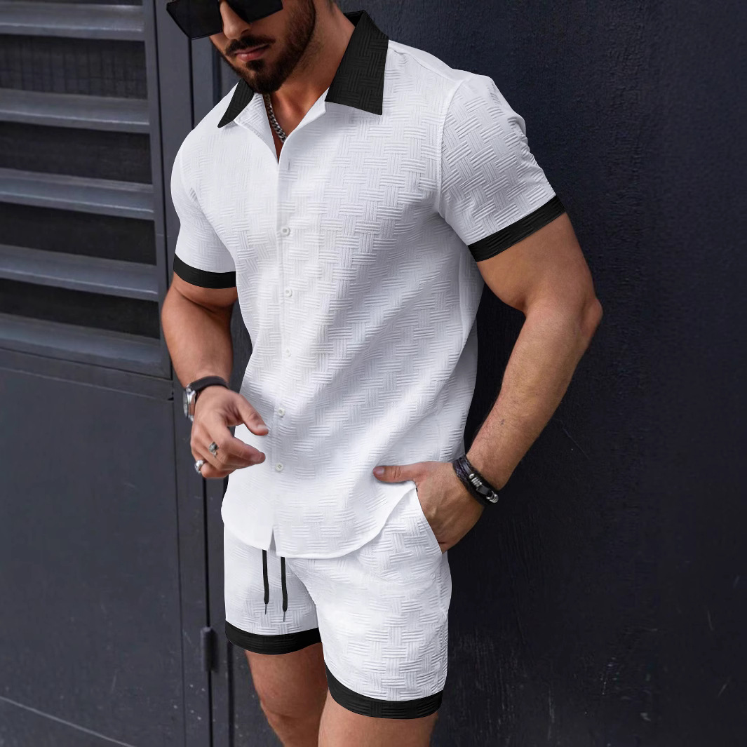 Matching Sets Trend Men Suit   - Linen Shorts Men 评论和价格