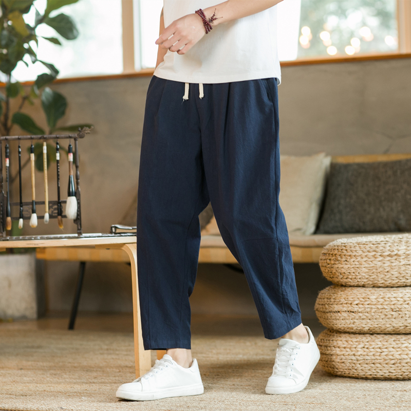 Men's Trousers Cotton Linen Fa - Linen Shorts Men 评论和价格