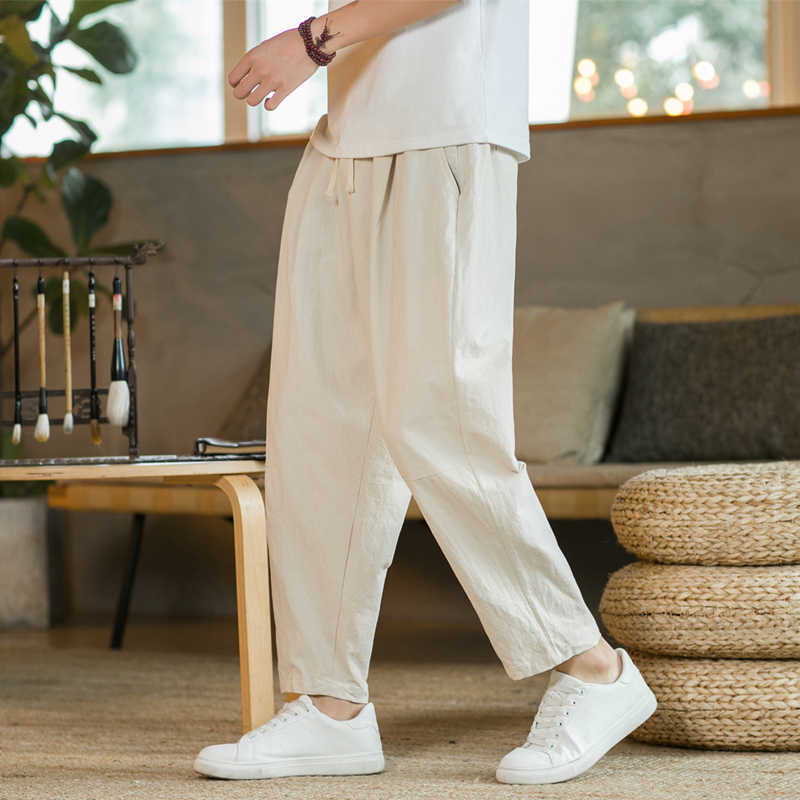 Men's Trousers Cotton Linen Fa - Linen Shorts Men 评论和价格