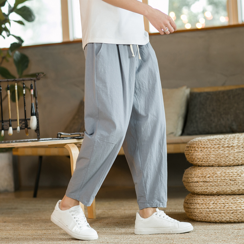 Men's Trousers Cotton Linen Fa - Linen Shorts Men 评论和价格