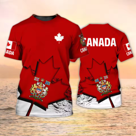Canada T-Shirts Canadian Flag  - Summer Clothing Women Canada 评论和价格