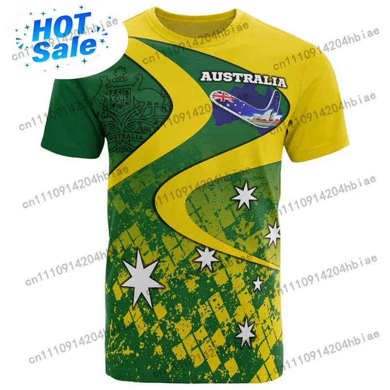 3D Print Australia Flag T Shir - Summer Clothing Australia 评论和价格