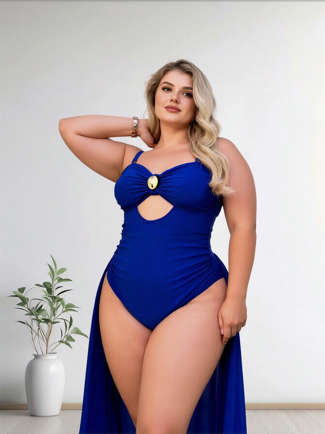 2026 New Plus Size Royal Blue  - Swimsuit One Piece 评论和价格