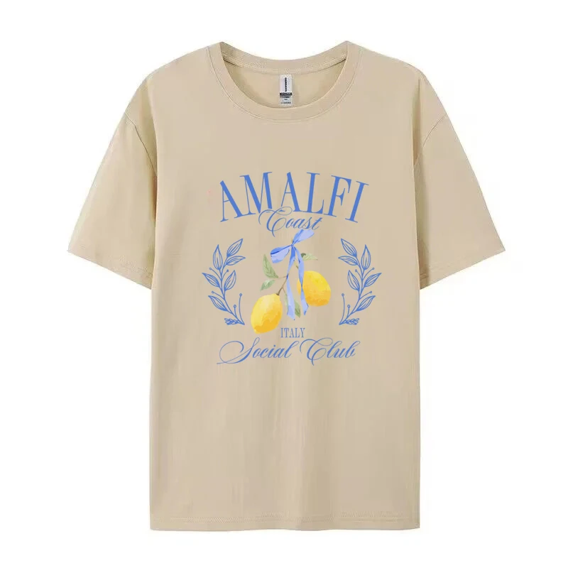 Lemon Print T-shirt Short Slee - Summer Clothing Cartoon 评论和价格