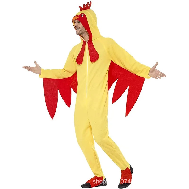 Halloween Rooster Costume Men  - Romper Playsuit Women 评论和价格