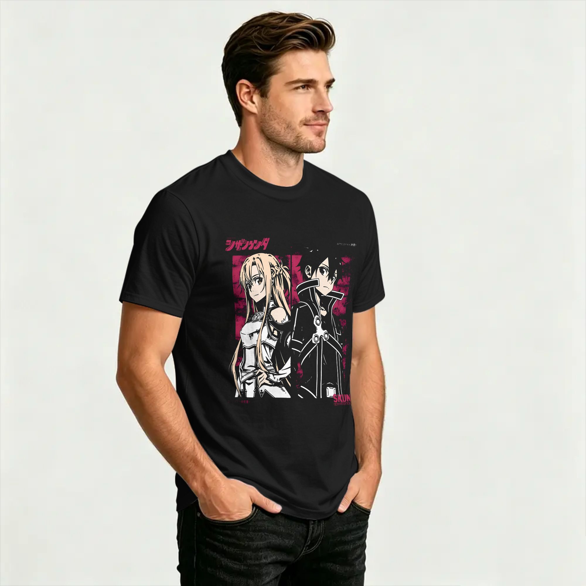 kirito and asuna Cotton T-Shir - Summer Clothing Wholesale 评论和价格